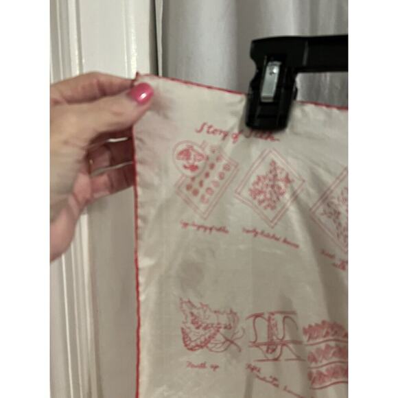 Vintage International Silk Association Made In Japan Silk Handkerchief Red White - Picture 3 of 9